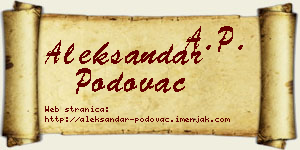 Aleksandar Podovac vizit kartica
